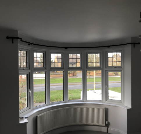 Curved Bay Window Curtain Pole By S P, Curved Curtain Rods For Bay Windows