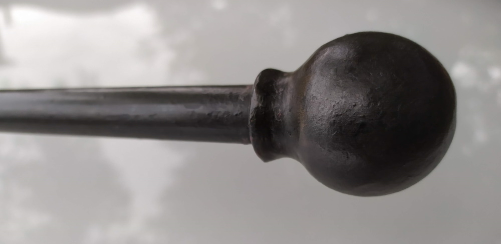 Ball & Collar finial on curtain pole in beeswax